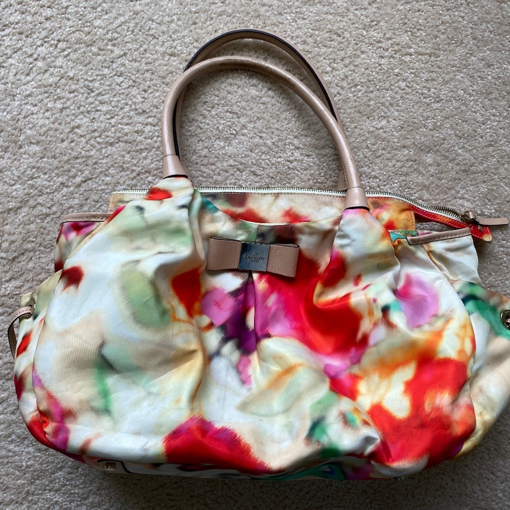 Kate Spade watercolor nylon diaper bag